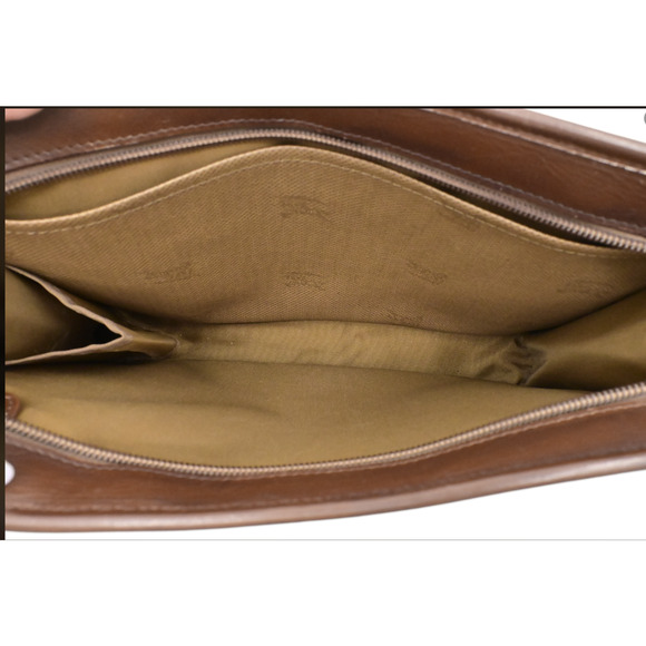 Burberry Vintage Authentic Clutch Bag Classic Nova Check Beige Brown Canvas - Picture 10 of 12